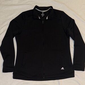 Adidas Black Knit Golf Jacket Women’s XL Long Sleeve Black Full Zip Polyester